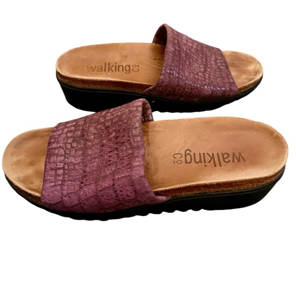 Walking Co Slip-On Flatform Suede & Leather Wedges Size 9 - Picture 3 of 7